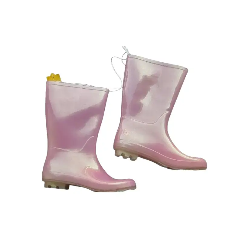 Bubblegum Pink Rain Boots - Waterproof & Comfy Easy Pull On Design for Women's US Size 8 - Perfect for Festivals & Rainy Days