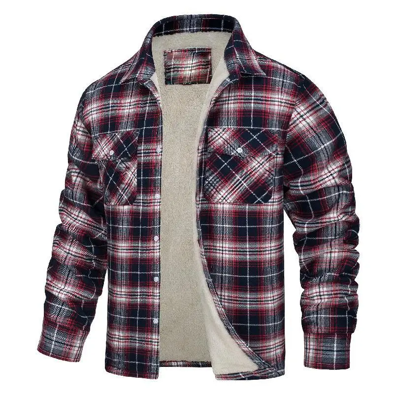 Men's Flannel Shirt Jacket Thick Fleece Lined Jackets Plaid Sherpa Jacket Cotton Winter Jackets With 4 Pockets Men's Flannel Shirt Jacket Thick Fleece Lined Jackets Plaid Sherpa Jacket Cotton Winter Jackets With 4 Pockets