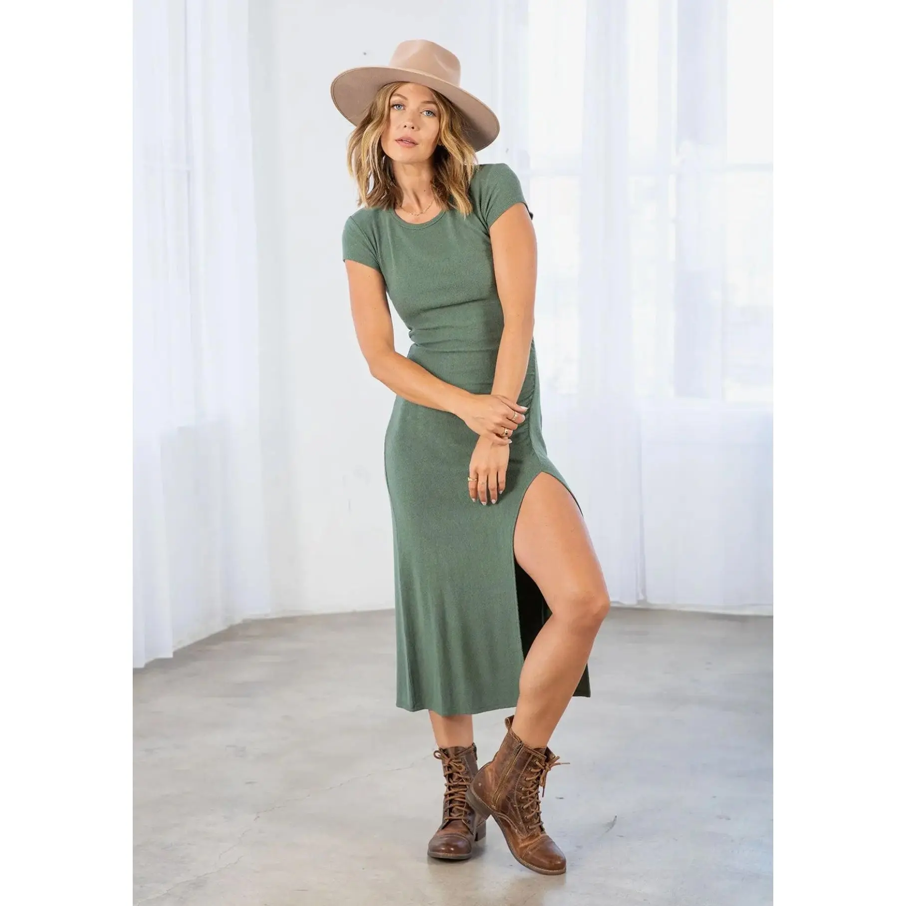 Bamboo Ribbed T-Shirt Dress