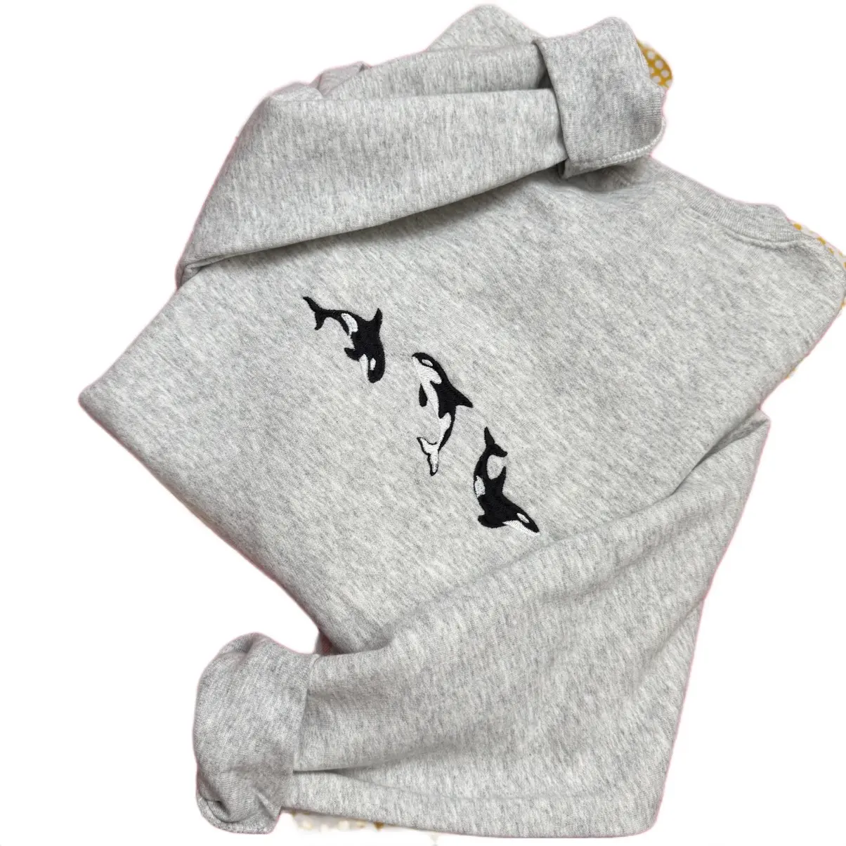 Orca Whales Embroidered Sweatshirt