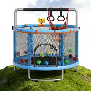 60" Toddler Trampoline with Swing & Gym Bar | Safe Active Play Toy for Kids, Indoor & Outdoor, recreational trampoline