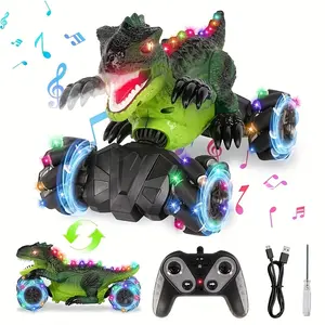 Cool RC Transforming Dinosaur Car, 360° Rotation Stunts, Super LED Colorful Lights, 2.4G Wireless Control, Suitable for Boys & Girls 4+, Remote Control Car, Remote Controlled Car