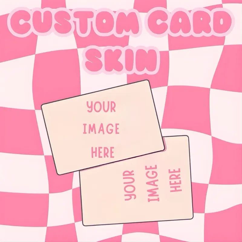 Custom Personalized Card Sticker Cover - Handcrafted Custom Decal, Premium Adhesive Vinyl Removable, Water-Resistant, Stain-Proof, Long-Lasting, Holographic Laminate, 2 Sizes, Chip/No Chip, Protects Cards, for DIY Scrapbooking & Stamping