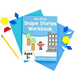 My First Shape Stories Workbook Learn How to Draw with Shapes for Kindergarten Ages 5+ Creative Thinking & Early Drawing Skills Practice Tracing Coloring Full Scenes Facial Expressions Hair Styles Characters Objects Settings