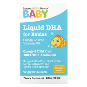 California Gold Nutrition Baby's DHA, Omega-3s with Vitamin D3 and EPA, 2 fl oz (59 ml)