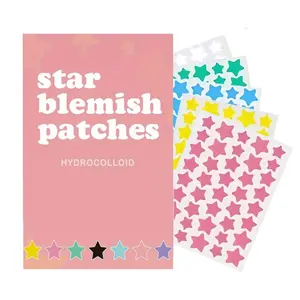 Light Shell Letter Box Acne Cover Stickers, Gotu & Tea Tree Oil, Clean Acne Coverage, Star-Shaped Five-Color Design, Hydrocolloid Acne Patch, Blemish Patches, 200pcs