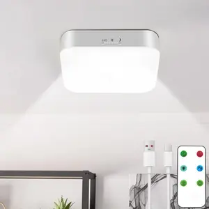 Rechargeable Motion Sensor Ceiling Light with Remote - Magnetic Wireless Ceiling Light Battery Powered for Closet Shower Stairs Shed Hallway Porch Patio ect