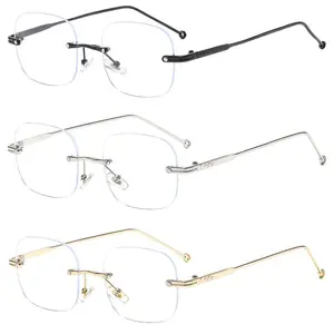 Ultra-Light Frameless Blue Light Glasses  Minimalist eyewear designed for digital wellness, featuring a frameless flat lens design that is incredibly lightweight and suitable for extended screen time.  Key Features:  Barely-There Comfort: A fully frameles