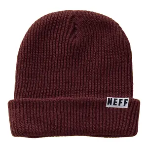 NEFF Men's fold Beanie, Maroon, One Size