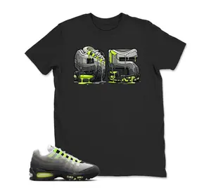 95 Tee Shirt Black to Match Air Max 95 OG NEON Big Bubble, Sneaker Tee, Adults Clothing, Air Max 95 OG tshirt