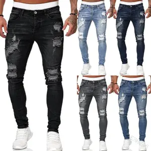 Black Ripped Skinny Jeans - Slim Fit, Heavy Distressing, Stretchy Denim Blend for All-Day Comfort & Bold Streetwear Style