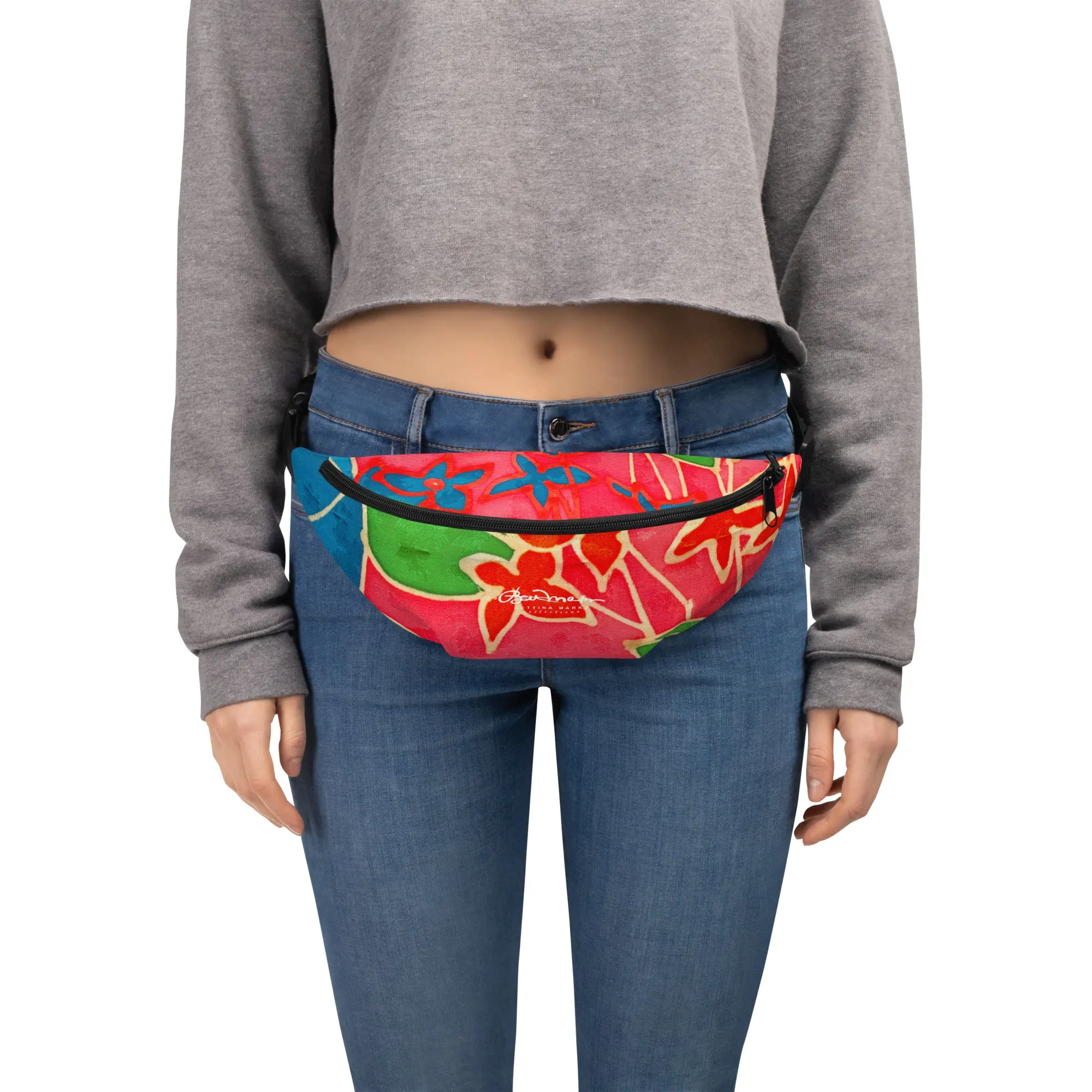Hand Painted Tropical Leaves Fanny Pack