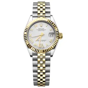 Rolex Datejust 31 178273 Automatic Two-Tone 18K Yellow Gold and Stainless Steel Fluted Bezel Silver Roman Dial with Diamond VI Ladies Watch WHT031835