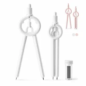 Compass Geometry Tool Visible Radius Math Compass Compatible with 0.5mm Lead, School Supplies Student Woodworking Drafting Drawing Circle Tools Professional, Back to School Supplies