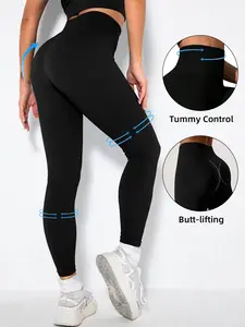 Women's High-Waisted Knit Yoga Pants, Gym Legging, Sporty Tight-Fitting Design, Perfect Fit & Comfortable Fabric, Essential Fitness Gear
