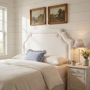 Magnolia Stain-Resistant Performance Velvet Full Size Headboard in Alabaster Pink