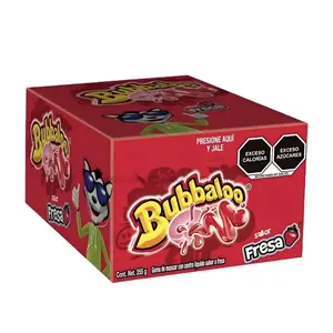 Bubbaloo Fresa Chewing Bubble Gum with Liquid-Filled Center, Strawberry Flavor, 47 Pieces, Mexican Candy - Organic, Candies