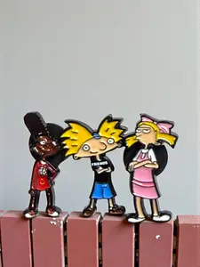 Hey Arnold Cartoon Enamel Pin – Arnold Gerald Helga Collectible Accessory