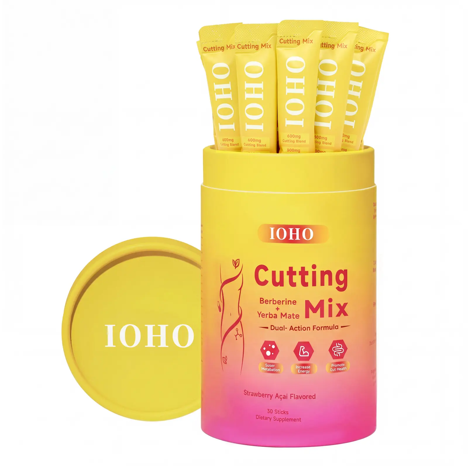 IOHO Cutting Drink Mix – Natural Strawberry Açaí Flavor – Dietary Supplement – 30 Servings IOHO Cutting Drink Mix – Natural Strawberry Açaí Flavor – Dietary Supplement – 30 Servings