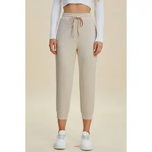 High Waist Cropped Pants with Adjustable Drawstring | Everyday Style Buttery Soft