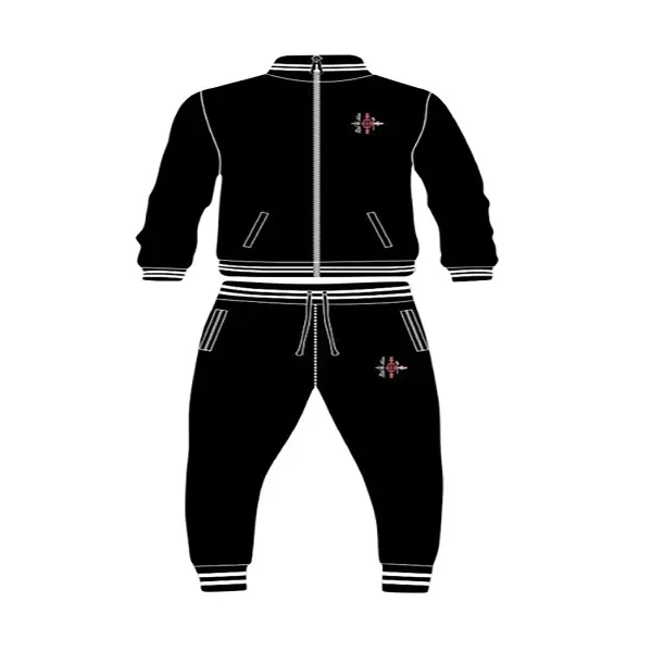 Pitch Noire Sweatsuit with Logo Detailing for Men's Fashionable Outfit - Comfort & Style - Breathable - Casual & Athletic
