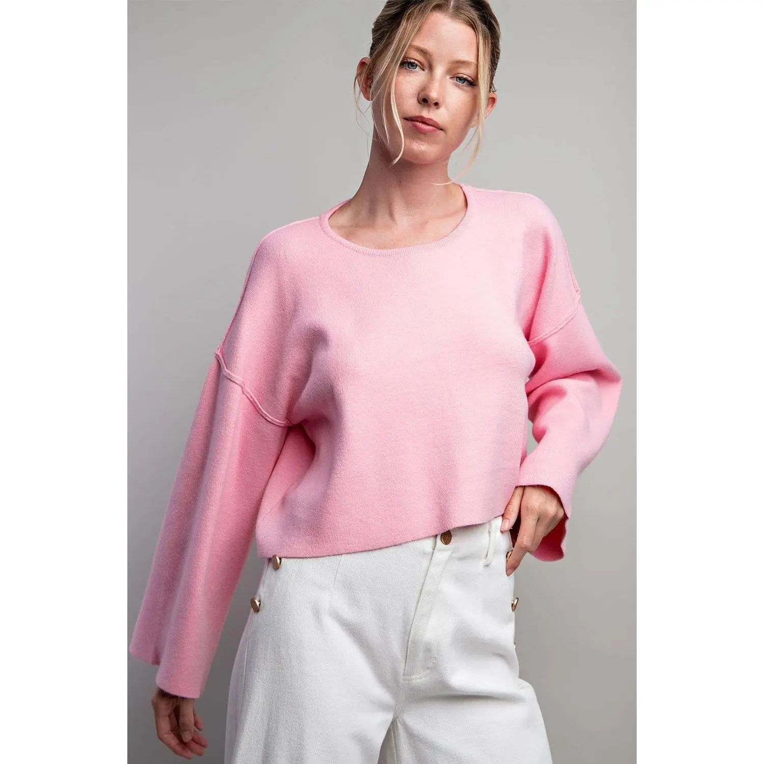 Bubble Gum Pink Summer Sweater
