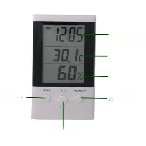 Temperature and humidity meter with hourly timing, high-precision measurement for study, kitchen, factory, indoor and outdoor use, with memory