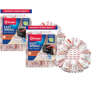 O-Cedar EasyWring Deep Clean Refill | 40% More Cleaning Power | Microfiber Mop Refill Compatible with O-Cedar EasyWring Spin Mop & Bucket System