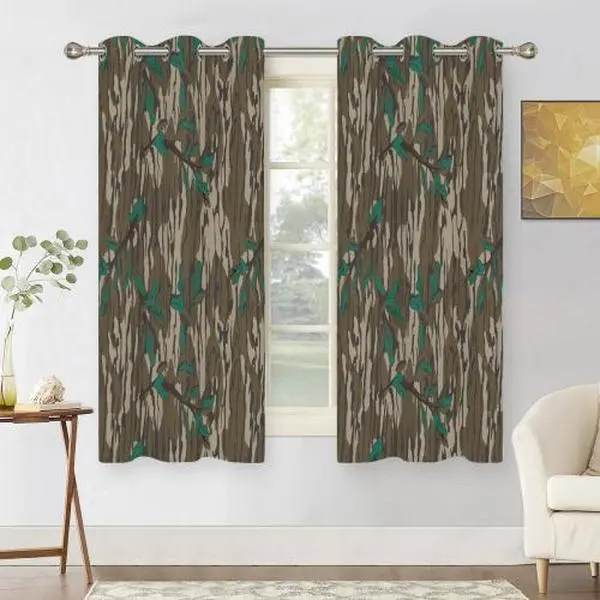 Original Greenleaf Everything Bottom Lands Camo Curtains Polyester (Multiple Sizes) - Curtains with Camouflage Design