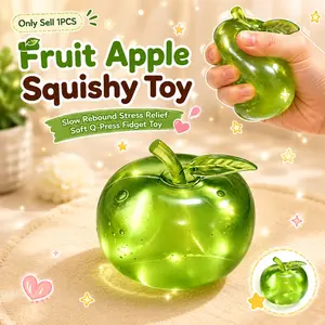 Fruit Apple Squishy Toy, Slow Rebound Stress Relief, Soft Q-Press Fidget Toy, Kids Anxiety Relief Sensory Toy, Party Gift, Birthday Gift, Decompression Squeeze
