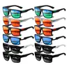 12 pairs of the latest spliced Sports Outdoor Sunglasses, Sporty Eyewear, for both men and women, with multiple colors to choose from. UV400 lenses provide UV protection, while rubber nose pads enhance comfort and prevent slipping