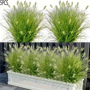 5-Bundle 10 Stems Artificial Reed Grass Dogwood Flowers - Plastic Simulated Ground Plants, Plastic Simulating Plants, Fake Plants, Suitable for Garden, Hotel Decoration, Home Arrangement, Wedding Celebration Decor, No Pot Included