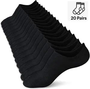 20 Pairs -- No Show Socks Women & Men Low Cut Ankle Short Athletic Running Casual Invisible Liner Socks 100% Cotton
