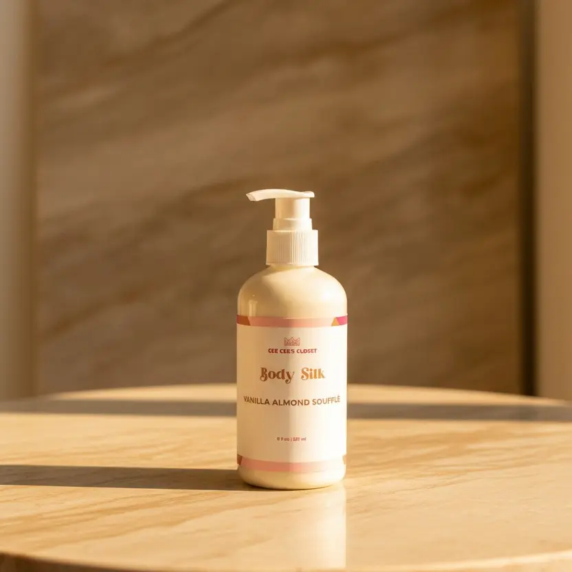 Vanilla Almond Soufflé Body Silk for Soft Moisturized Skin | Vanilla Almond Body Lotion | Niacinamide Brightening | Luxury Body Skincare Women