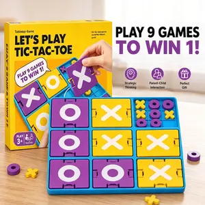 9-In-1 Tic Tac Toe Strategic Board Game, Play 9 Games to Win 1, Perfect for Friend Gatherings & Icebreakers, Fun Family Activity