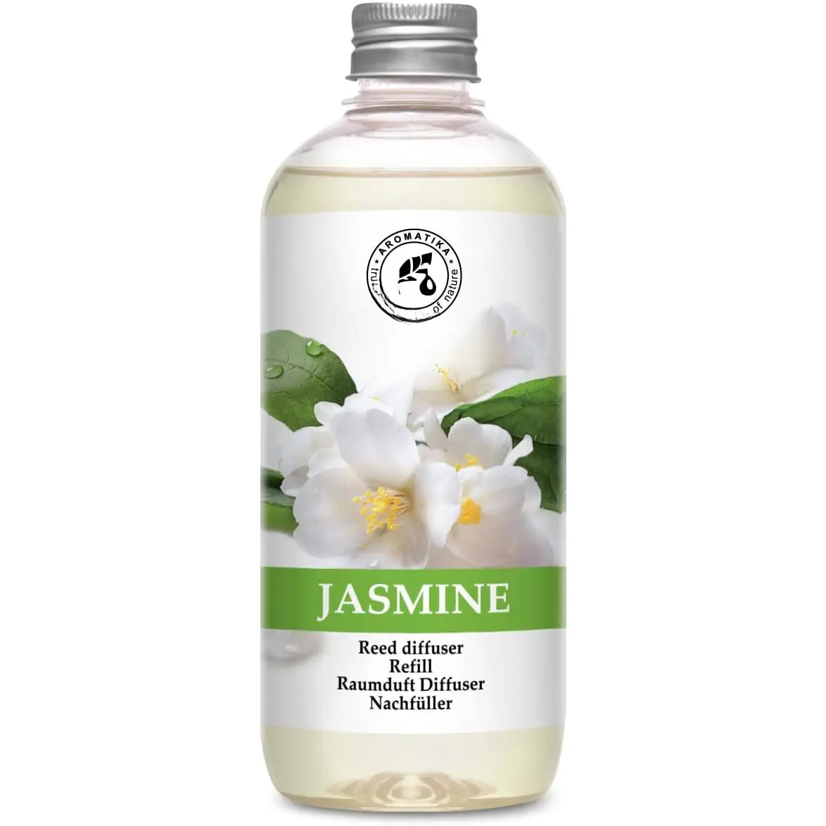 Jasmine Reed Diffuser Refill w/ Essential Jasmine Oil 17 Fl Oz - Fresh & Long Lasting  - Scented Reed Diffuser Oil Refill -  for Aromarapy -  - Home