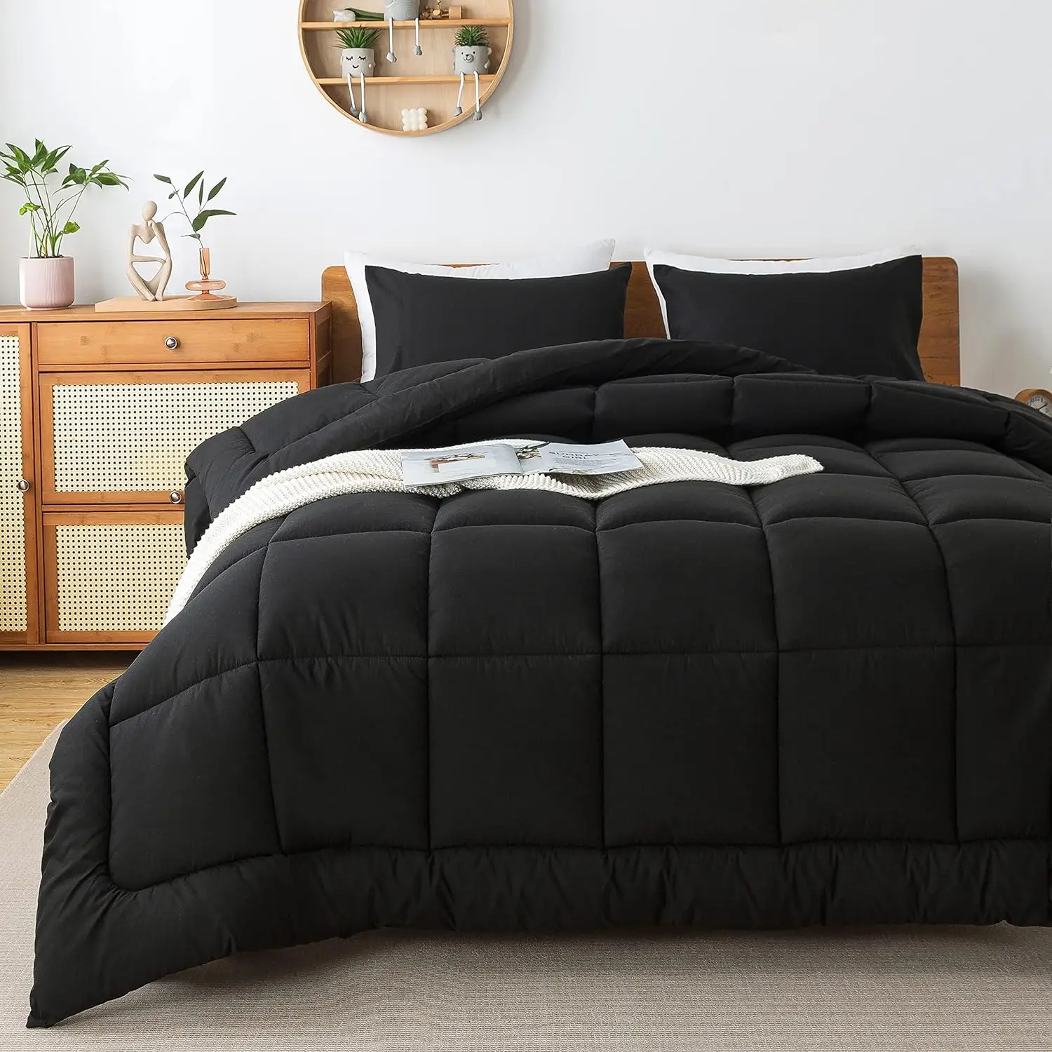 【Black Friday】ELNIDO QUEEN 2/3PCS Bedding Sets （only 2PCS for Twin Size）-All Season Lightweight Down Alternative Comforter with 2 Pillowcase-Soft Be