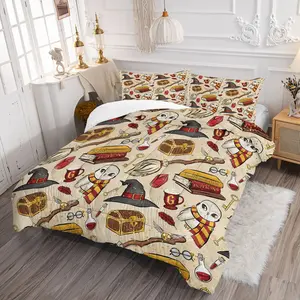 Harry Potter Hogwarts Bedding Set, Includes Quilt & Pillowcases, All-Season Comfort, Perfect for Fans, Durable Design, Soft Bedding Sets