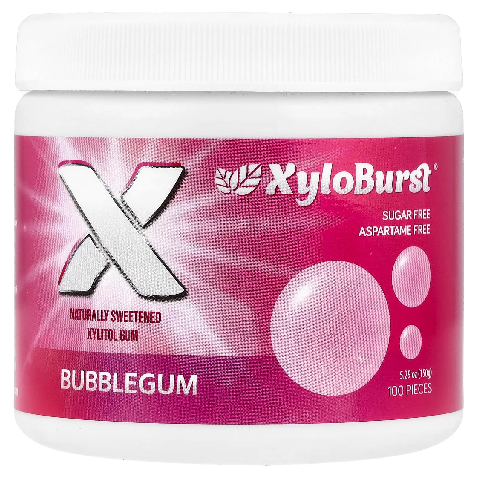 Xyloburst Xylitol Gum, Bubble Gum, 100 Pieces, 5.29 oz (150 g)