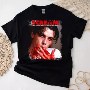 [Sale up to 30%] + [FREE SHIP] Scream We All Go A Little Mad Sometimes Billy Loomis T-Shirt, Scream Movie Shirt, Billy Loomis Shirt, Scream Horror Shirt, Ghostface Shirt