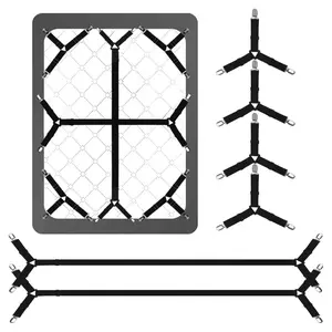 6 PCS Bed Sheet Straps, Secure and Fitted Sheet Straps for Full Size Bed,Adjustable Sheet Clips Elastic Fasteners Holders for Corners,Enhance Your Sleeping Experience