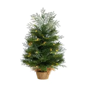 Nearly Natural 2' Christmas Tree in Burlap Base with 35 Lights