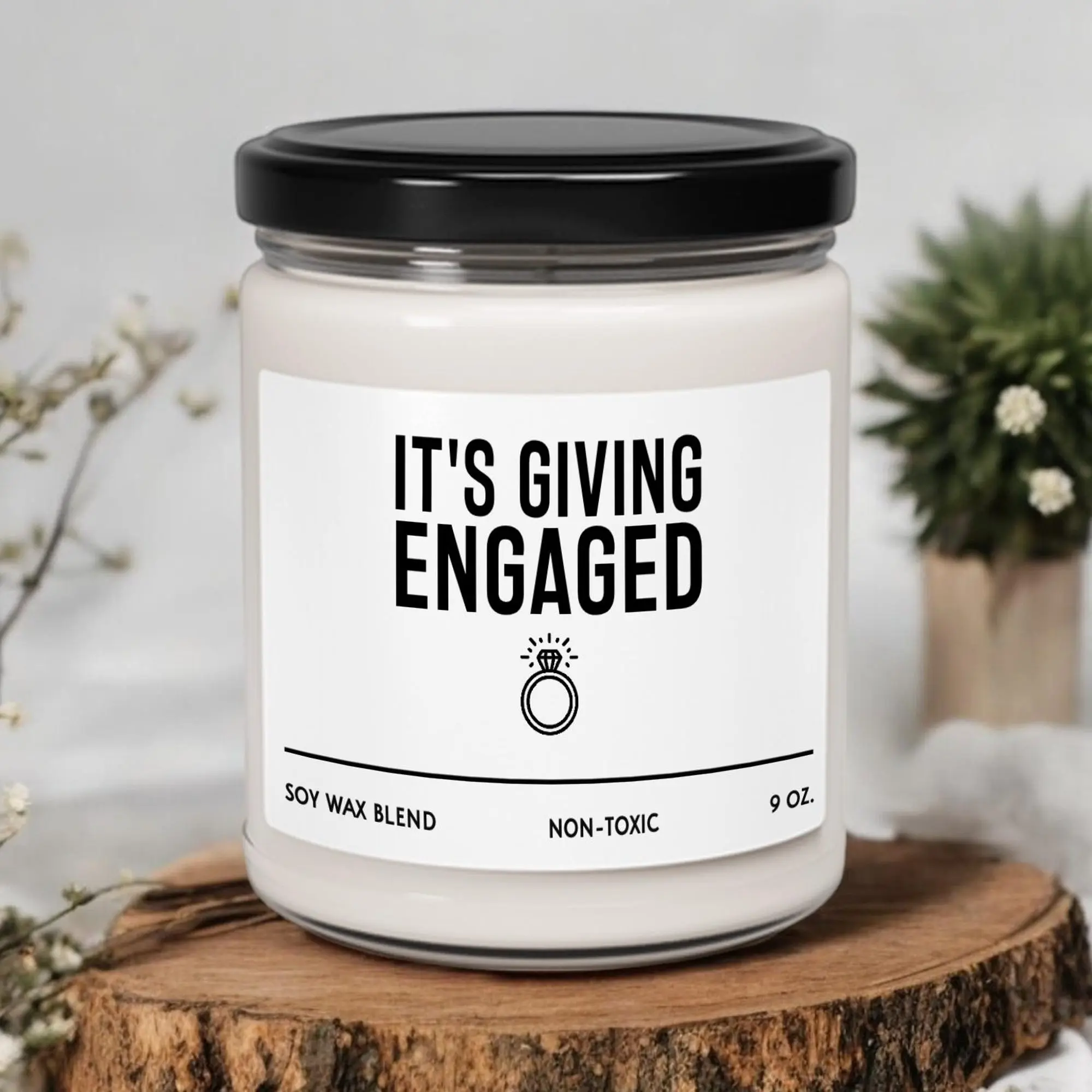 It's Giving Engaged Candle, Engagement Soy Wax Candle, Engagement Candle Gift, Engagement Gift, New Couple Candle Gift (OS-DNEKSL8)