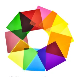 Transparent Colored Cast  Sheets 12 x 12 Inch, 0.118" Thick Plexiglass Plastic Sheet for , Engraving Signs, DIY Projects. (12" x 12", 10 Colors, 10)