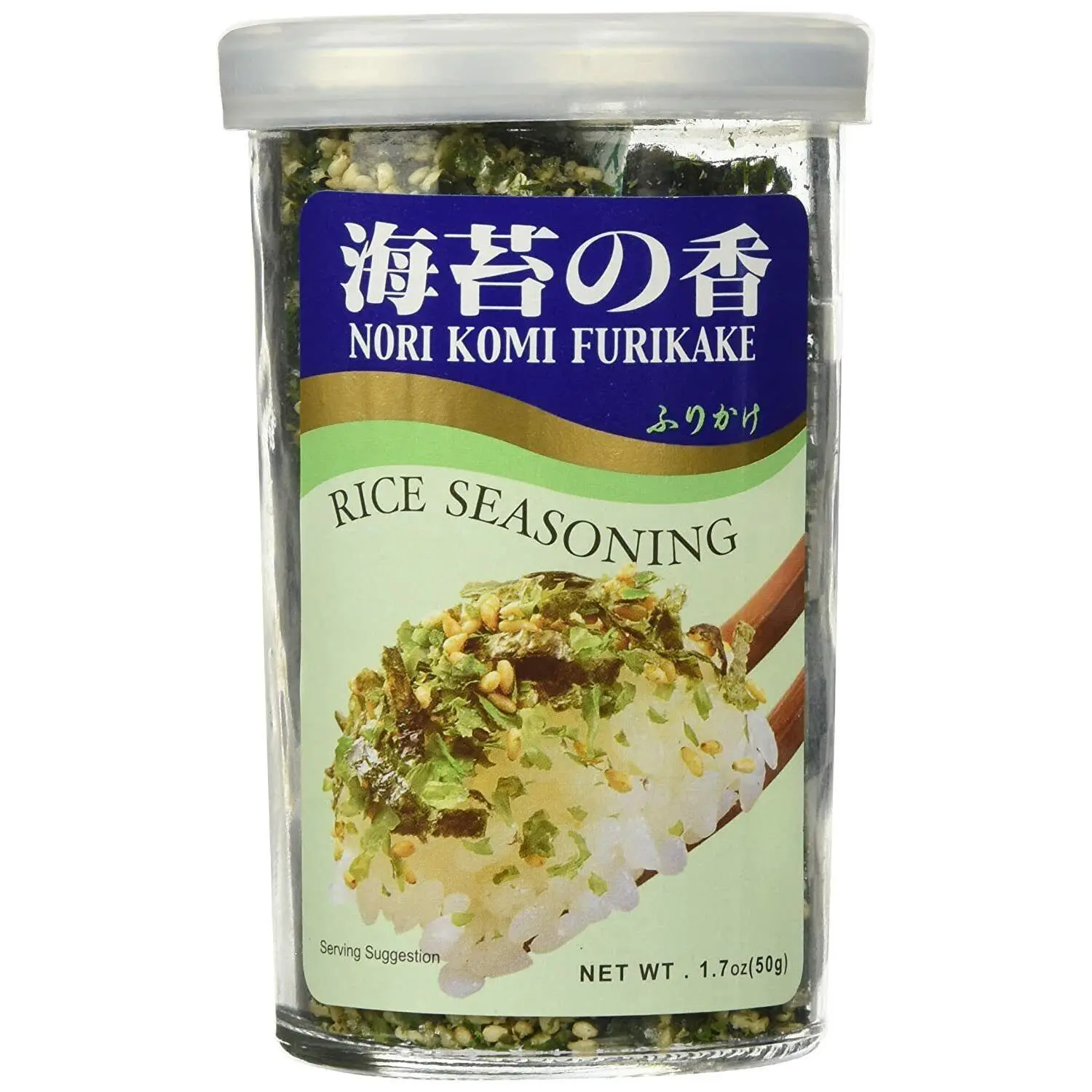 Ajishima Japanese Nori Komi Furikake Seasoning Spice - 1.7oz, Sweet Flavor, Pantry Cupboard Staple for Daily Meals