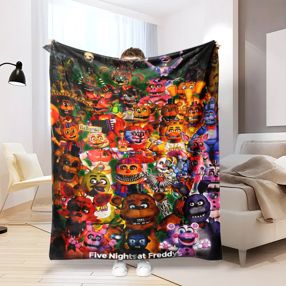 Cute Five Nights At Freddy's Blankets for Girls Boys Throw Cartoon Blanket Super Warm Soft Plush Lightweight Fleece Flannel Blanket Christmas Birthday Winter Sofa Bedding Blanket 40x30In