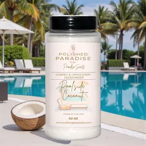 Poolside Coconut Carpet & Upholstery Deodorizer – Fresh Tropical Coconut Deodorizing Powder 16 oz