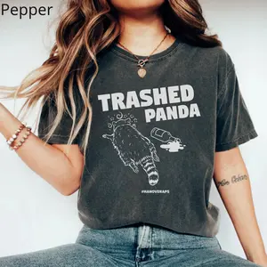Trashed Panda Funny Tee, Hangover Meme Shirt, Drunk Panda Graphic T-Shirt, Lazy Animal Lover Shirt, Humorous Party Gift