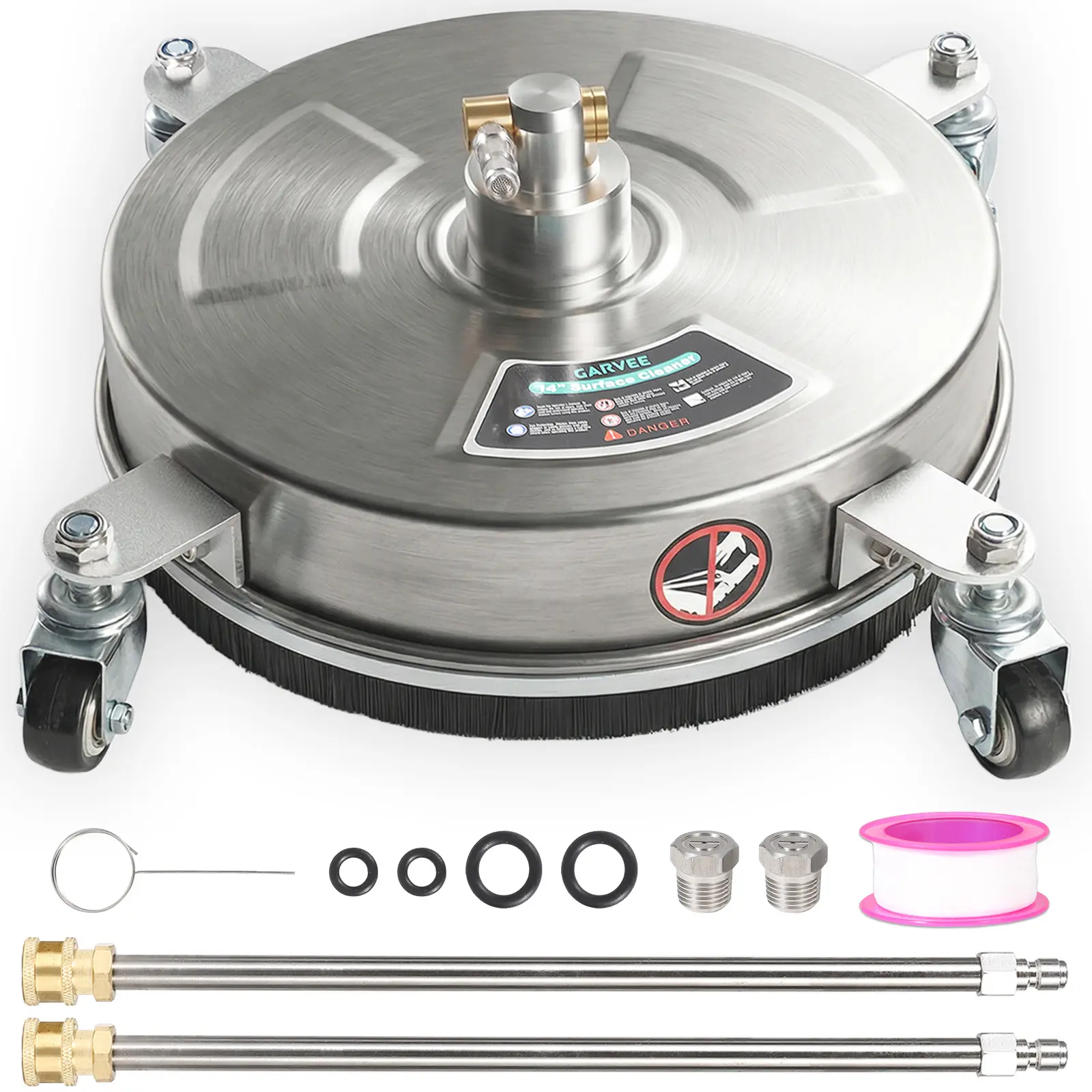 Efficient cleaning capability | 14 inch four-wheel high-pressure cleaning machine surface cleaner - high compatibility - very suitable for yards, lanes, and cars - heavy parts