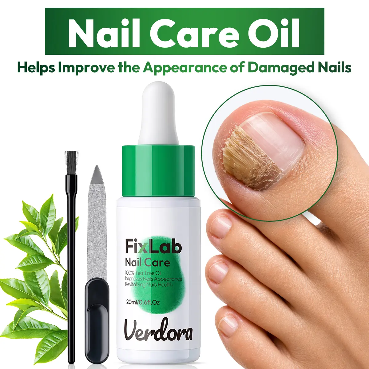 Fungal Nail Care Oil, 8-Hour Overnight Nail Conditioning,Triple Action Formula,Nail Conditioning,Tea Tree & Oregano Oil